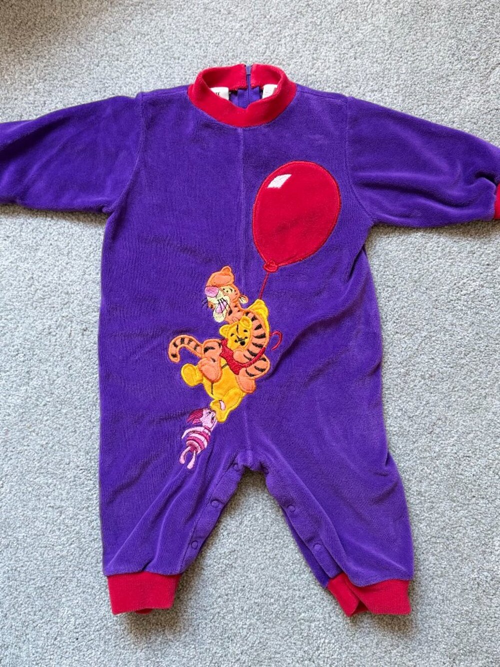 Vintage Disney Winnie The Pooh Velour Jumpsuit Size 12m